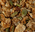Close-up of Maple Cinnamon granola made with nuts and seeds