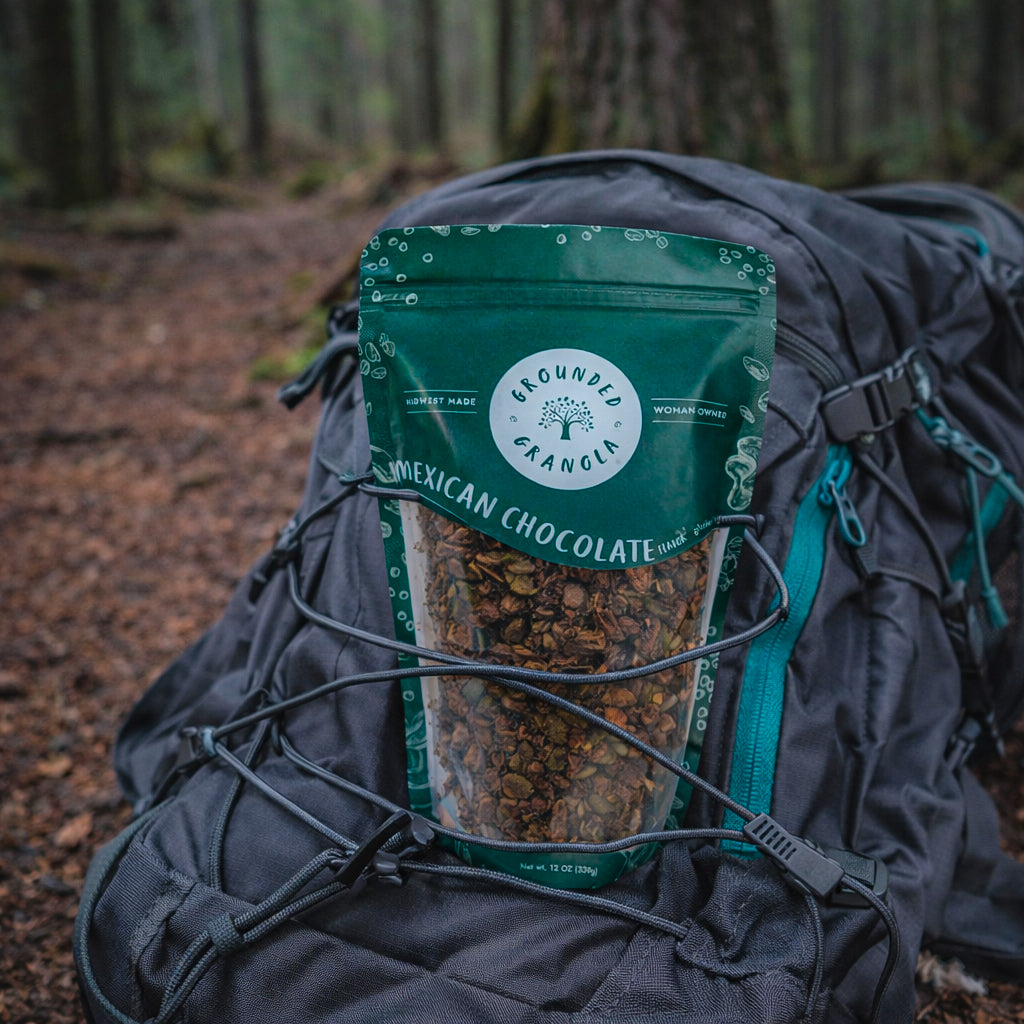 Mexican Chocolate granola packaged for hiking and outdoor snacking