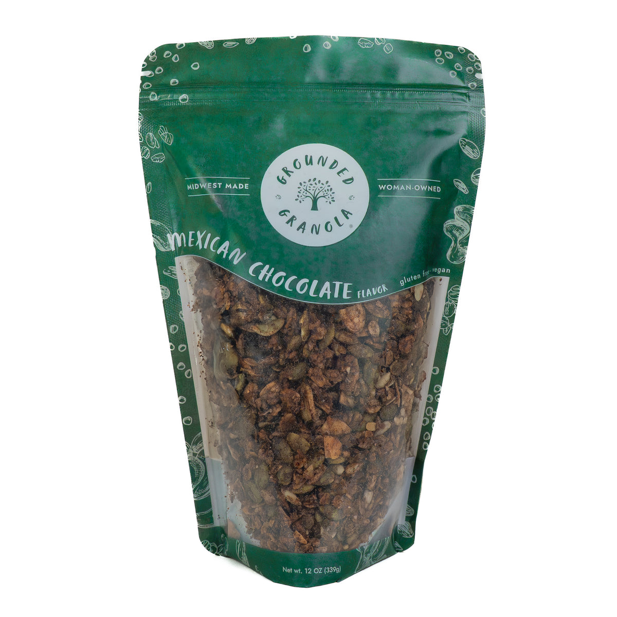 Grounded Granola Mexican Chocolate granola in resealable pouch